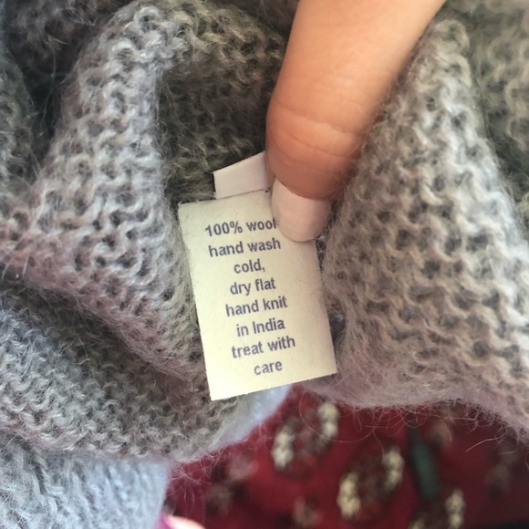 Hazel Brown Collection Mohair Gray Knit Sweater 2 - Picture 6 of 8